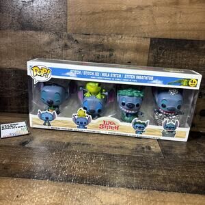 LILO And Stitch Collectible 4 Piece Edition Funko Hula Frog Bathtub Rare!